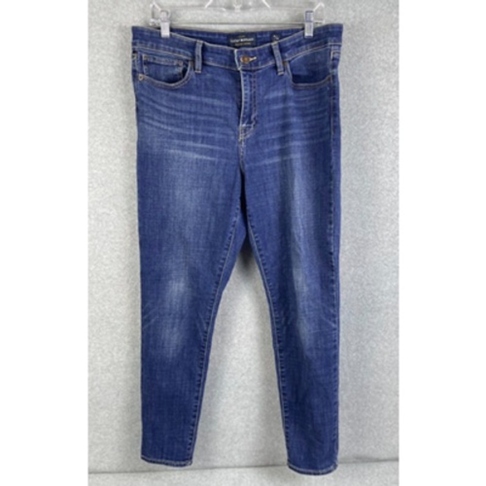 Lucky Brand Ava‎ Skinny Jeans Women's Size 14 Blue Distressed High Rise